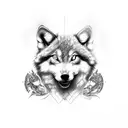 baby wolf tattoo design idea