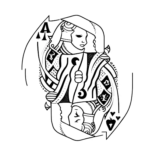 card ace of heart tattoo design idea