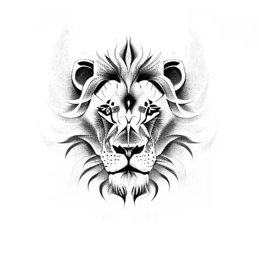 A lion and skull combined into one majestic creature tattoo design idea