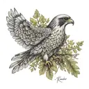 Kolovrat falcon forest Slavic patterns and tattoo design idea