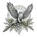 kolovrat falcon forest slavic symbols along tattoo design idea