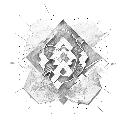 a geographic coordinate with a calendar day tattoo design idea