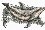 Dolphin jumping tattoo design idea