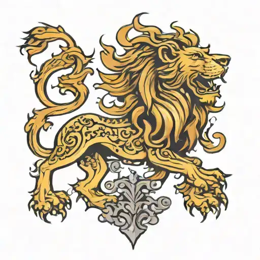 rampant lion tattoo design idea