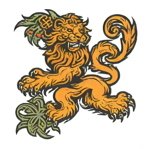 Scottish lion tattoo design idea