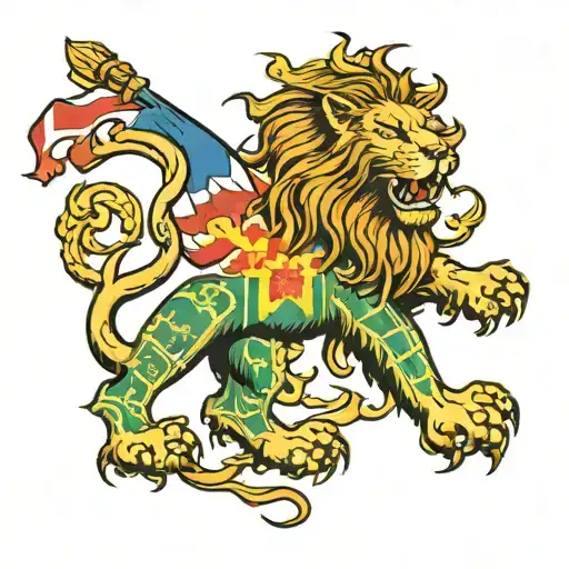 Scottish flag lion tattoo design idea