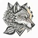 wolf arrow tattoo design idea
