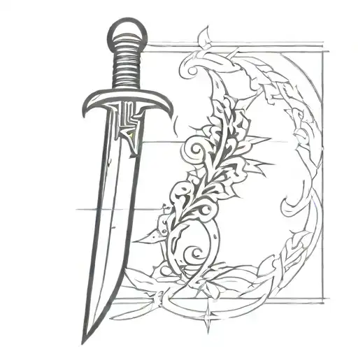Prison dagger tattoo design idea