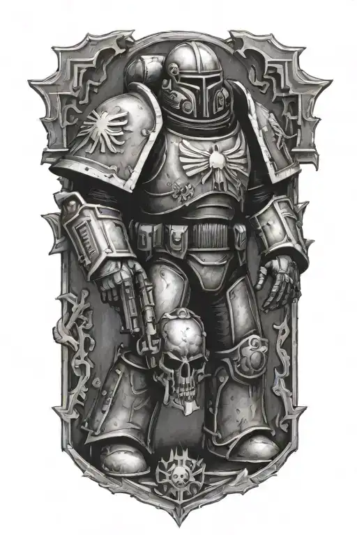 space marines 40k black templars tattoo design idea