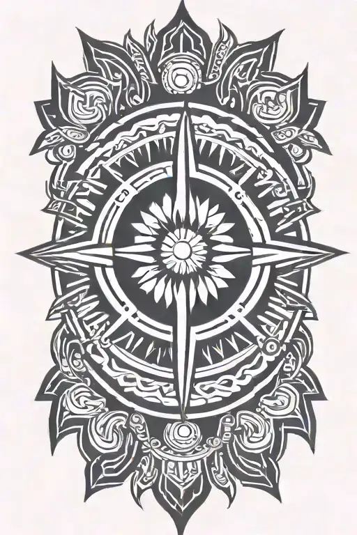 navajo sun symbol tattoo design idea