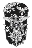 space marines 40k black templars tattoo design idea