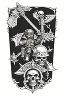 space marines 40k black templars tattoo design idea