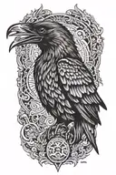 native American crow tattoo design idea
