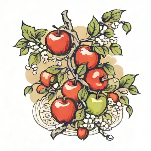 apple tree tattoo design idea
