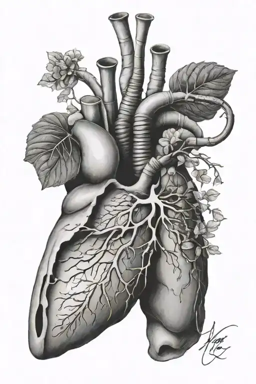 anatomical lung tattoo design idea