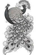 suminagashi peacock tattoo design idea
