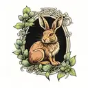 irish hare sitting down cute and soft vibe tattoo design idea