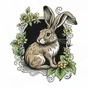 irish hare sitting down cute and soft vibe tattoo design idea