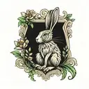 irish hare sitting down cute and soft vibe tattoo design idea