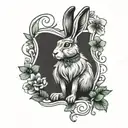 irish hare sitting down cute and soft vibe tattoo design idea