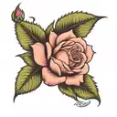 single rose bud tattoo design idea