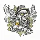 yelawolf slumerican style tattoo with owls music notes weed and whiskey  tattoo design idea