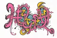 deaf,pink tattoo design idea