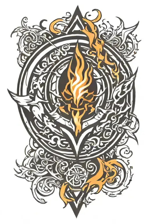 fire alchemy symbol tattoo design idea