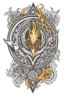 fire alchemy symbol tattoo design idea