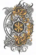 fire alchemy symbol tattoo design idea