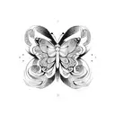 butterfly mandala geometric tattoo design idea