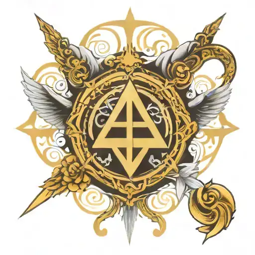 Divine, holy trinity symbol tattoo design idea