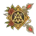 Divine, holy trinity symbol tattoo design idea