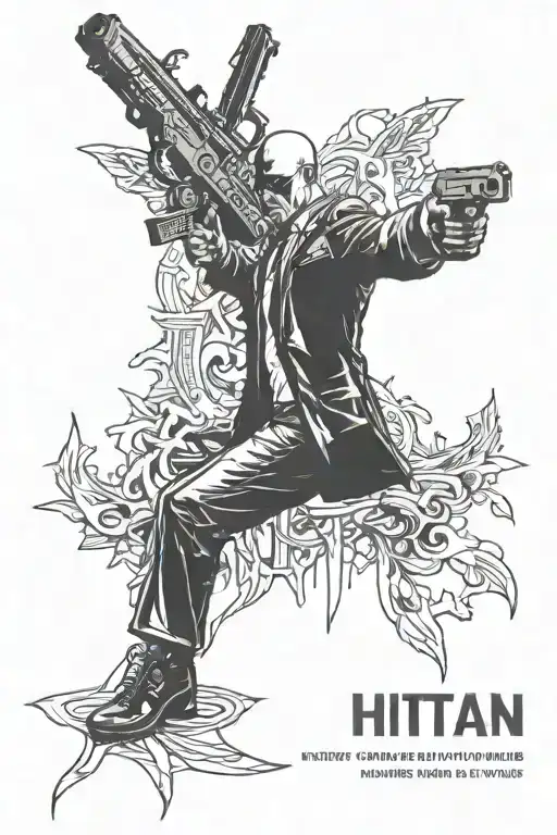 aesthetic writting saying Hitman tattoo design idea