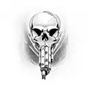 skull smoking a joint and holding up middle finger tattoo design idea