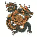 Mandala Asian inspired dragon tattoo design idea