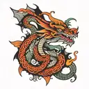 Mandala Asian inspired dragon tattoo design idea