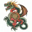 Mandala Asian inspired dragon tattoo design idea