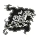 A dragon dancing with a tiger tattoo design idea