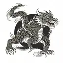 A dragon dancing with a tiger tattoo design idea