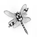 dragonfly and bumblebee on a flower tattoo design idea