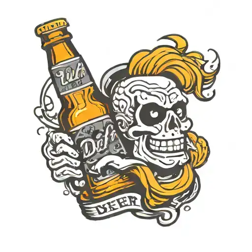 duff beer bottle tattoo design idea