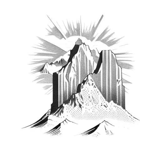 La Paz Bolivia street corner with Illimani in background and in comic book style tattoo design idea