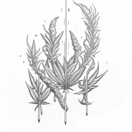 Magical cannabis potions tattoo design idea