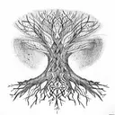 tree of life with circuit pattern roots and branches tattoo design idea