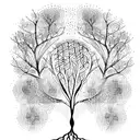 tree of life with circuit pattern roots and branches tattoo design idea