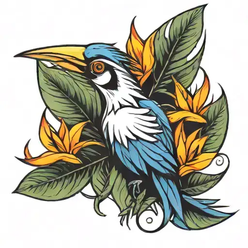 Bird of Paradise tattoo design idea