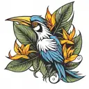 Bird of Paradise tattoo design idea