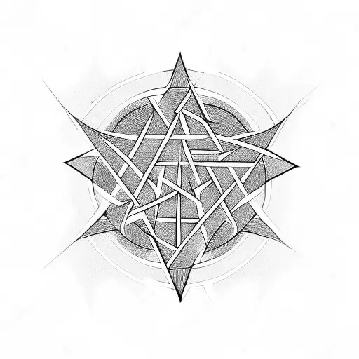 satanic, dark, pentagram tattoo design idea