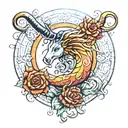 Scoprion Zodiac Sign with Letter J tattoo design idea